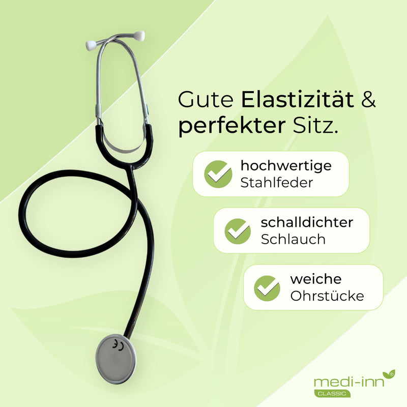 Stethoscope head color: Acoustics super black by Medi-Inn