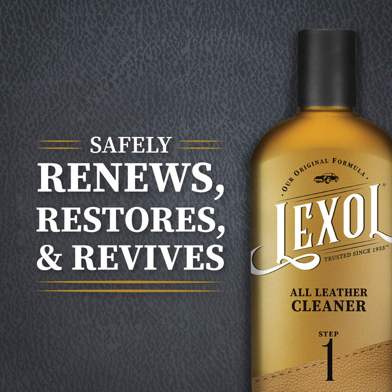 Lexol All Leather Cleaner for Car Interior, Couches and Furniture, Shoes and Boots, Purses and Handbags, Baseball Gloves and Horse Saddles, and More, 16.9 oz