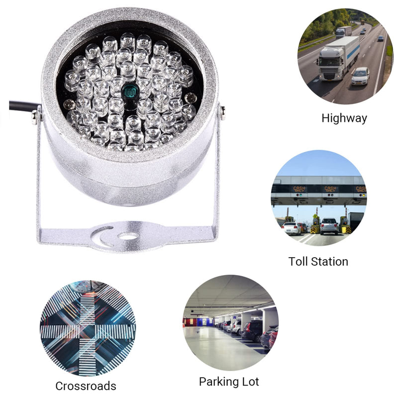 IR Illuminator, 48 LED IR Security Lights Infrared Spotlight, Waterproof Infrared Night Vision Light CCTV Infrared for Security CCTV Camera