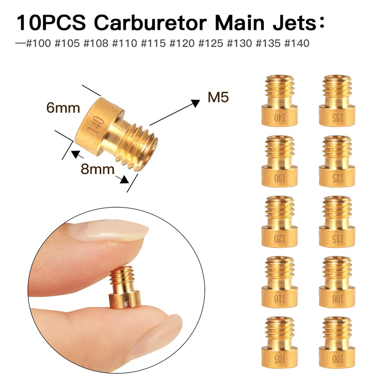 40PCS Carburetor Main Jet Slow Pilot Jet Kit, Include 30pcs Main Jets and 10pcs Slow Pilot Jet for PWK Keihin OKO CVK Crab,Replace #SCL-2018090002-ZH-T-01/02 SCL-2018090001/03-ZH-T-01