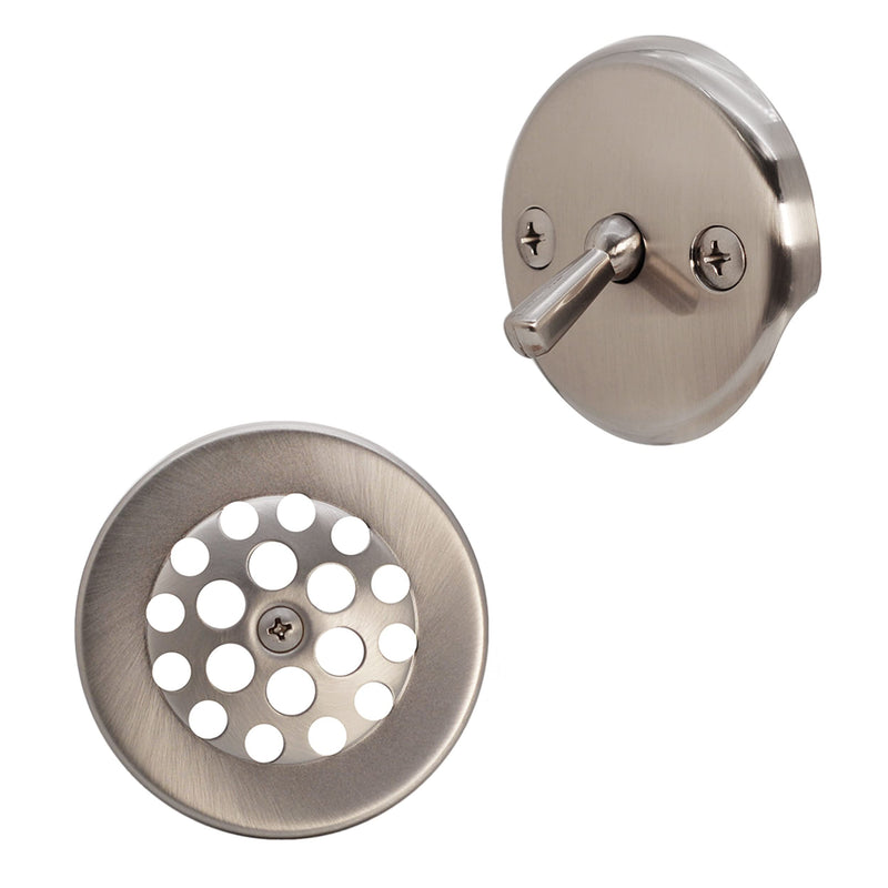 Westbrass 592244-07 White 1-1/2" Tubular Trip Lever Bath Waste Drain Kit, Satin Nickel 1-Pack