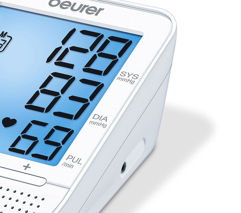 Beurer BM 49 Talking blood pressure monitor (DE, FR, IT, NL) with risk indicator and arrhythmia detection, two user memories with 60 storage locations, notification of application errors