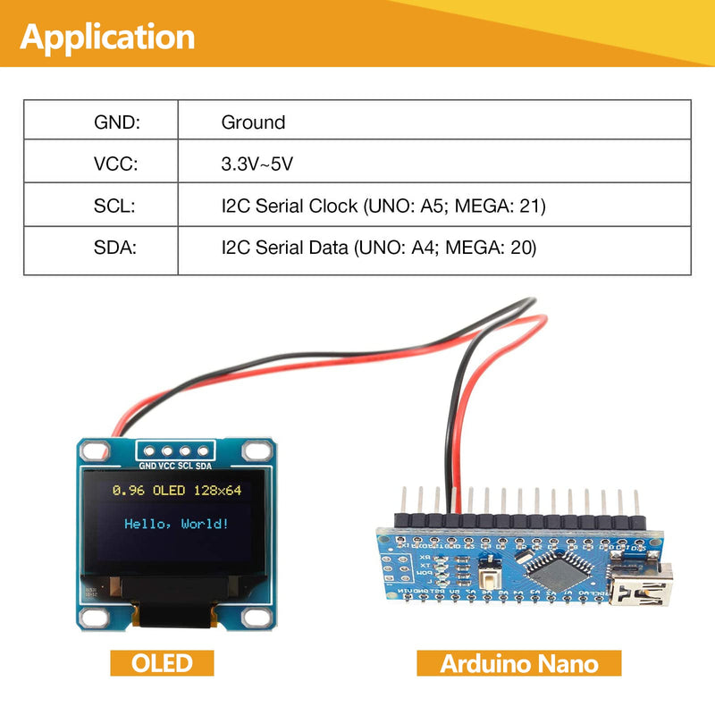 XTVTX 3PCS 0.96 Inch OLED Module 12864 128x64 Driver IIC I2C Serial Luminous Display Board Compatible with Arduino PI (Blue and Yellow)