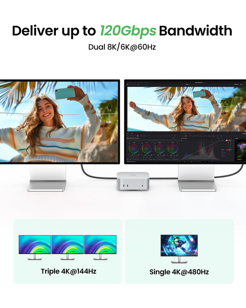 Fitee Thunderbolt 5 Cable 10FT Compatible, 80Gbps USB C Data Transfer Cable, 240W Charging, 120Gbps Video Bandwidth, 16K/Dual 8K, Braided USB C Video Cables for Monitor, MacBook Pro, Mac mini, PSSD