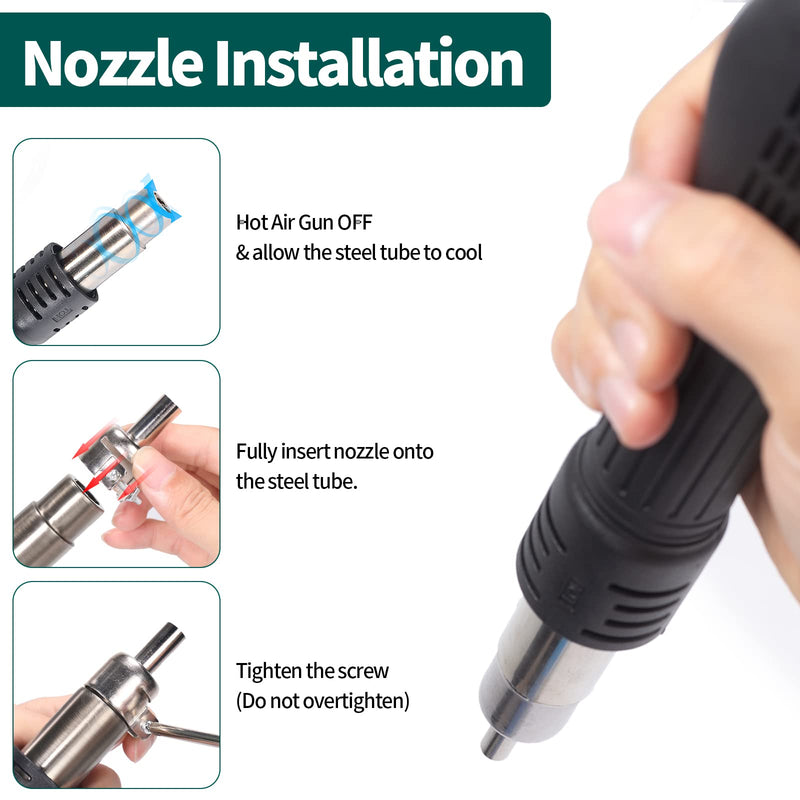 YIHUA 858D hot air soldering station desoldering station 700W for SMD soldering and desoldering with adjustable temperature and air volume, PID temperature control, auto start/stop function, hot air nozzles (EU PLUG)