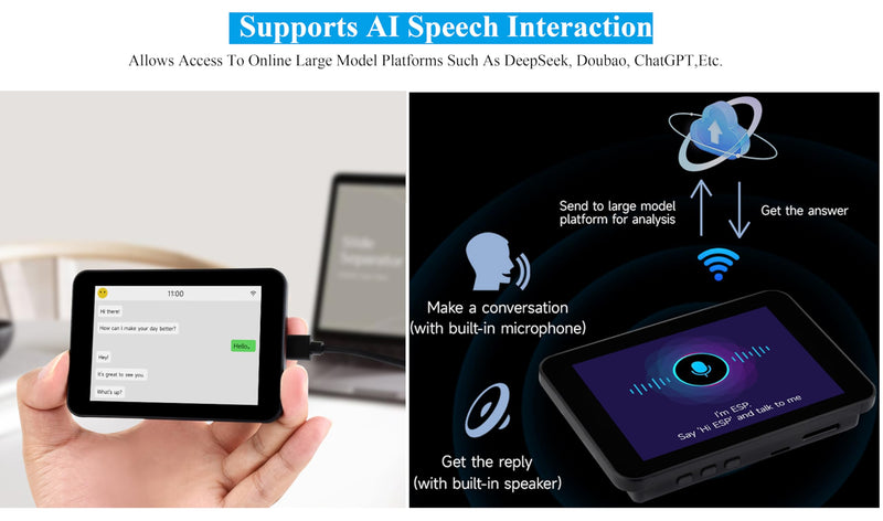 ESP32-S3 3.5inch Capacitive Touch Display Development Board, ESP32 with IPS LCD 320×480, 262K Color, Support W-Fi and BLE 5,Support AI Speech Interaction, Comes with Case and OV5640 Camera