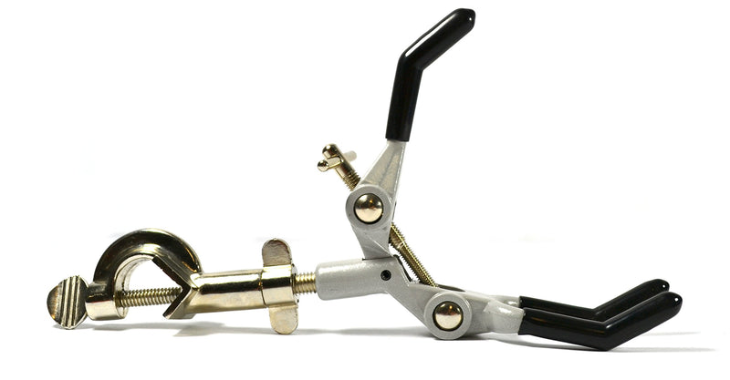 EISCO CH0688 Labs Clamp Retort, 3 PVC Coated Prongs (Opens to 90mm in Dia.) with Boss Head (Pack of 2) 2 Pack