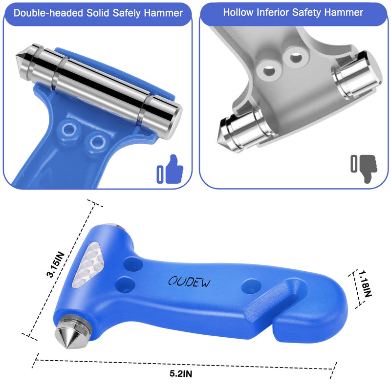 Safety Hammer Cute, Multifunctional Car Escape Tool with Seat Belt Cutter & Window Breaker, Emergency Escape Hammer blue 1PS