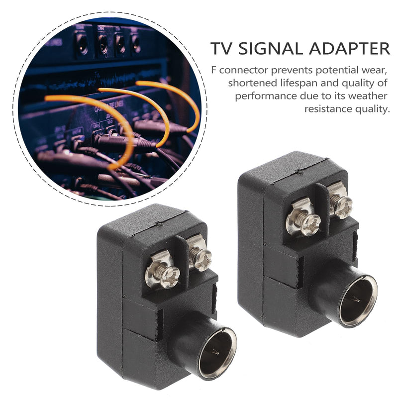 Housoutil 2PCS F-Type Balun 75-300 Ohm, Antenna Matching Transformer, Quick Push-On Plug UHF VHF FM Converter Adapter 3.80X3.20X2.10CM Black