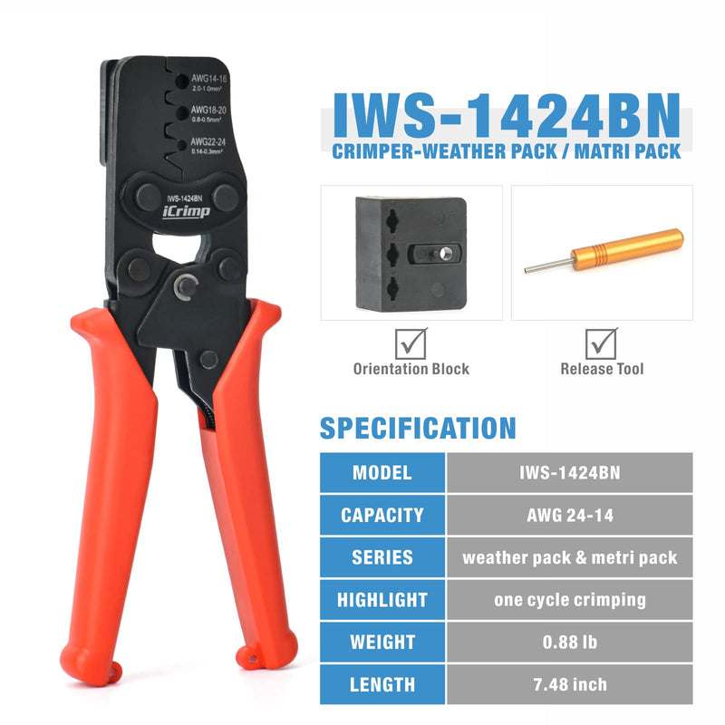 iCrimp Removal Tools for Weather Pack & Metri-Pack Connectors and Weather Pack Crimp Tool for AWG24-14