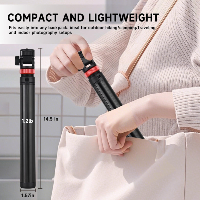 Durable Aluminum Tripod, 81" Adjustable Light Stand & Camera/Phone Tripod with Phone Mount, 1/4" Screw for DSLR, Smartphone, Video Lights - Photography, Vlogging, Live Streaming and Travel