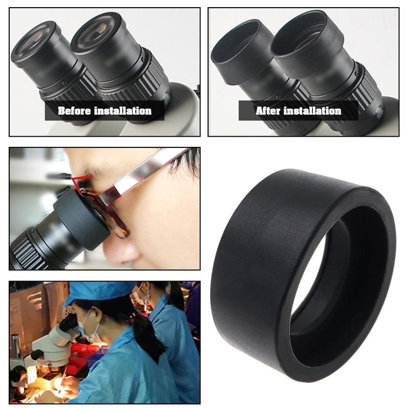 eMagTech Pack of 4 Eyepiece Covers for 32-36mm Stereo Microscope Eyepieces Soft Rubber Eye Protectors Eyecup (2x Oblique Angle and 2x Flat Angle) Black