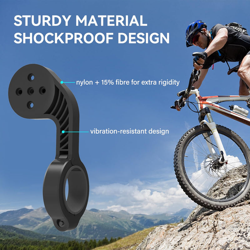 CYCPLUS Cycling Out Front Bike Mount Designed for All Cycling Computer, Garmin Edge 520 530 820 830 1000 GPS and Other Normal Models Z1 Left Handle