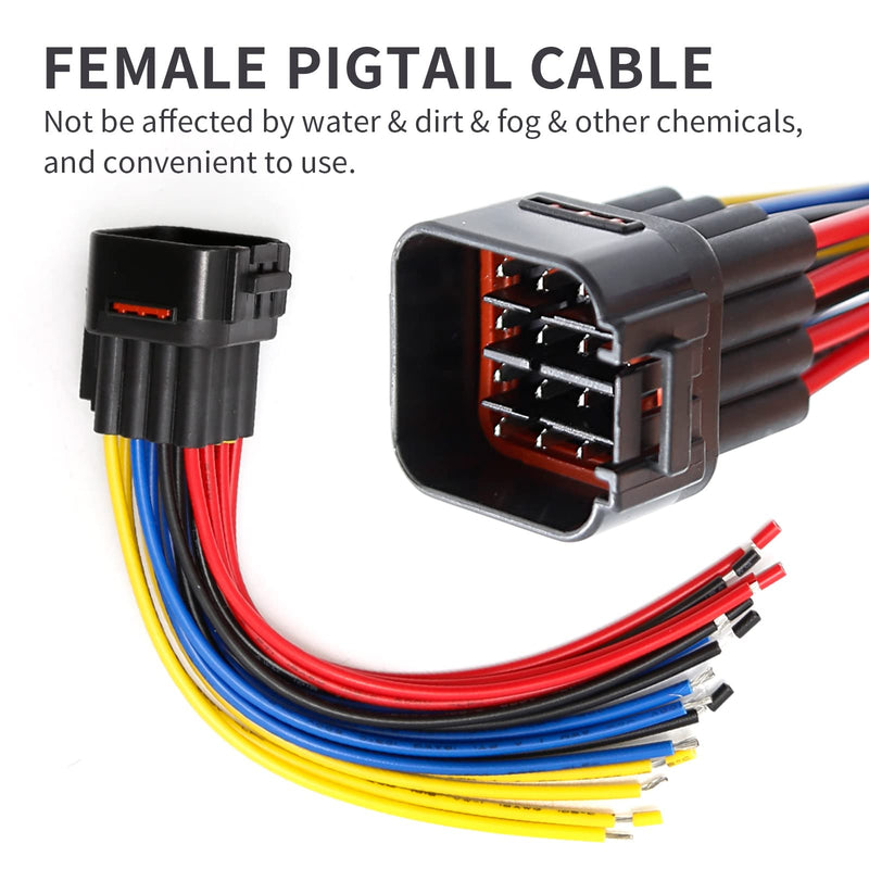 16 Pin Way Auto Waterproof Electrical Wiring Connector Plug Male and Female Replacement Pigtail Cable 6" Universal for Automotive Car