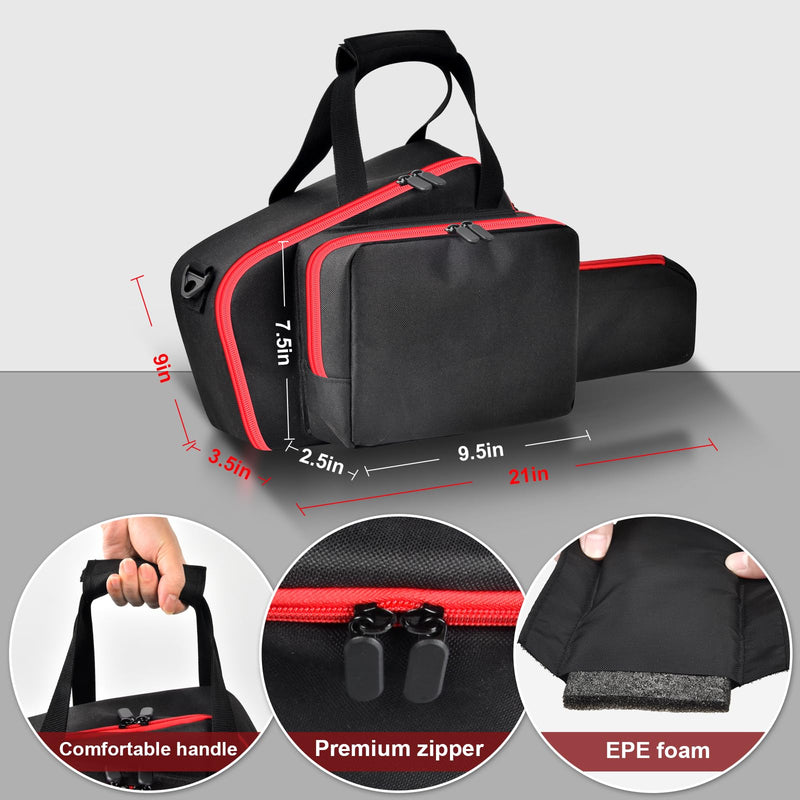 Mini Chainsaw Bag for Milwaukee M18 FUEL Hatchet 3004-20 | Tear-Resistant Oxford Bag With Battery And Charger Pockets, Carry Handles And Padded Shoulder Strap; Case Only
