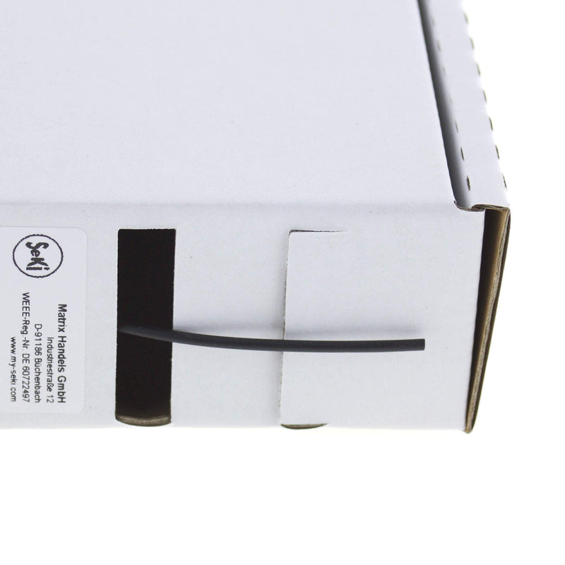 Heat shrink tubing black 3:1, 1.5-0.5mm, 10 meters - dispenser box without glue 1.5 > 0.5mm