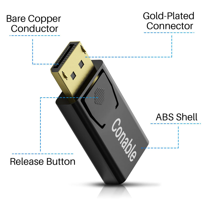 DisplayPort to HDMI Adapter 3 Pack, 4K Uni-Directional Gold Plated DP PC to HDMI Monitor, Male to Female Converter, Compatible with DisplayPort Source Devices DP to HDMI Adpater
