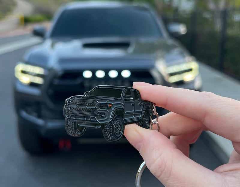 Tacoma Keychain - Tacoma Accessories 2016-2022 mods 2023 2024 Cool Key Chain Fob Cover 3rd gen Toy Truck Magnetic Gray