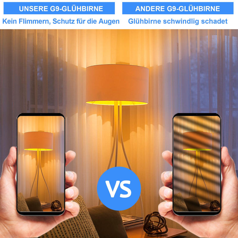 WeshLMPO Light bulb G9 12 pieces halogen G9 40W dimmable halogen bulb G9 230V 2700K for wall lamp, candlestick, floor lamp 40W-12 pieces