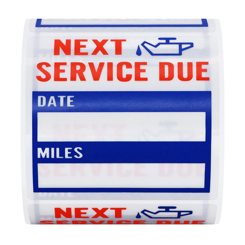 [Australia - AusPower] - Hybsk Clear Oil Change/Service Reminder Stickers 2x2 inch Premium Quality Oil Change Stickers 200 Labels on a Roll (Blue) Blue 