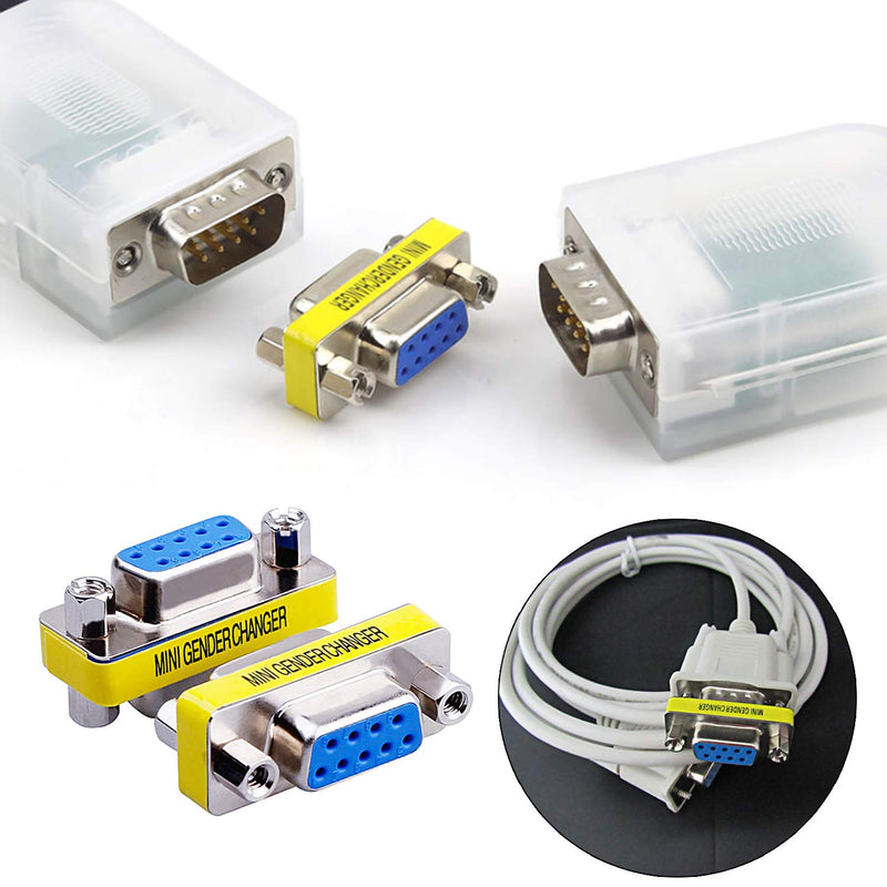 abcGoodefg 9 Pin RS-232 DB9 Female to Female Serial Cable Gender Changer Coupler Adapter (20 Pack, DB9 Female to Female) 20 PACK