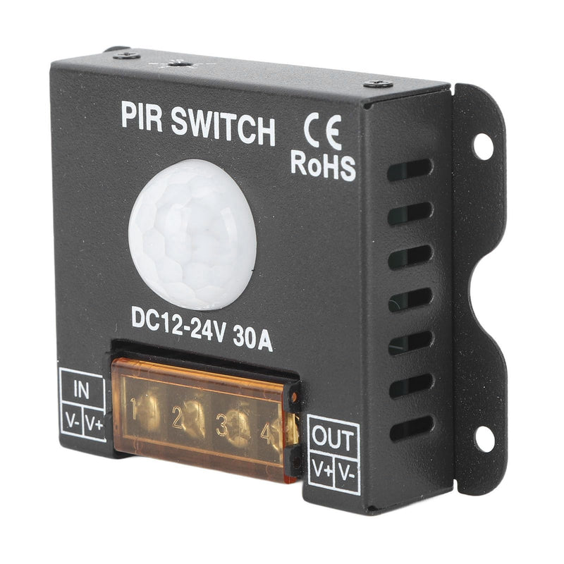 ViaGasaFamido PIR Motion Switch PIR Switch Motion Sensor 30A 12V-24V LED Infrared Sensor Controller with Automatic Switch for Motion Activated Switch