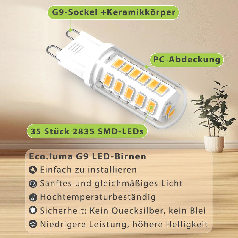 G9 LED Bulbs, 5 W Replacement for Halogen Lamp G9 40 W 33 W, AC 230 V G9 Mini Bulb, No Flickering 420 lm, Not Dimmable, Pack of 5 2700k Warm White 5 Pieces (Pack of 1)