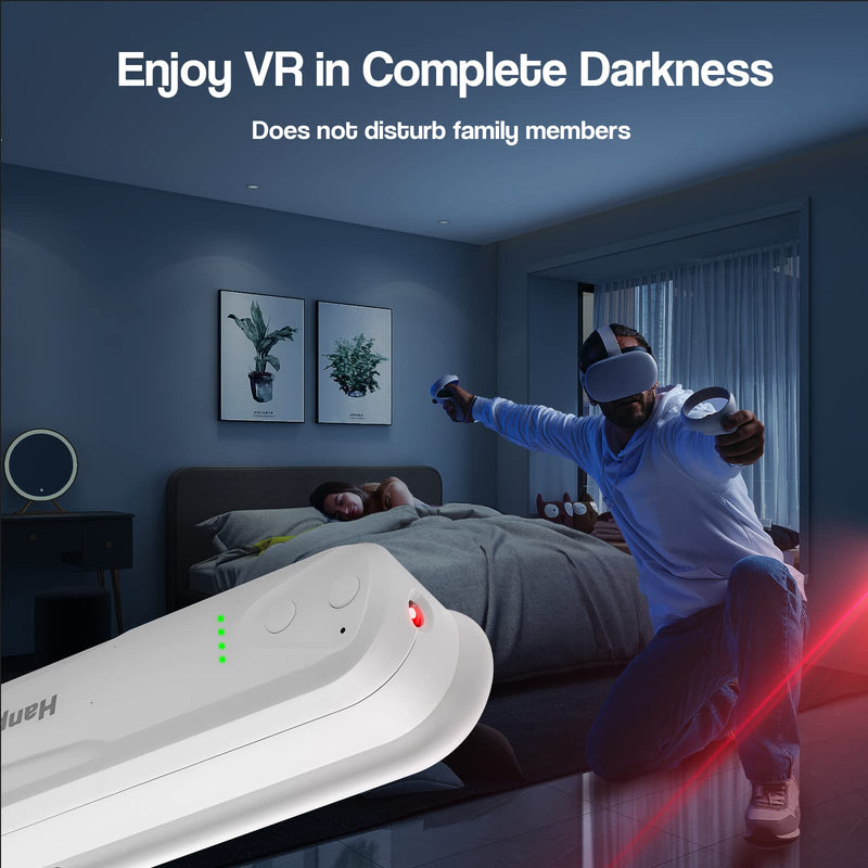 Hanpusen Battery Pack with Ir Light for Oculus Quest 2, Ir Illuminator Infrared Light with 5000mAh Charger for Quest 2 Accessories, Enhance Tracking in Dark Extended 2-4 Hours Play Time 5000mAh + Ir Light