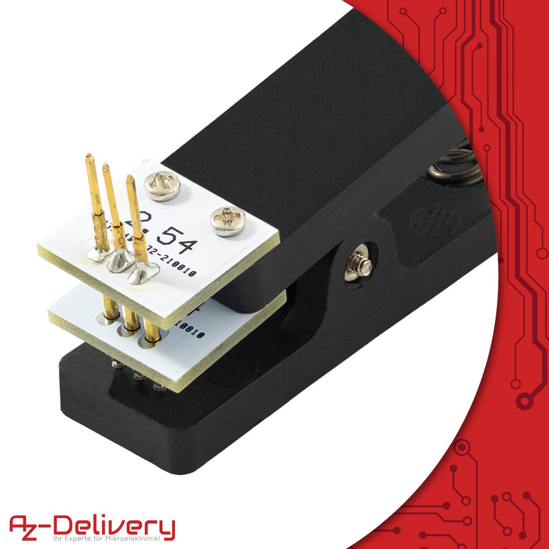 AZDelivery 1 x 3 Pin Module Test Tool PCB Test Probe 1 x 3 P 2.54 mm Pitch Module Tester