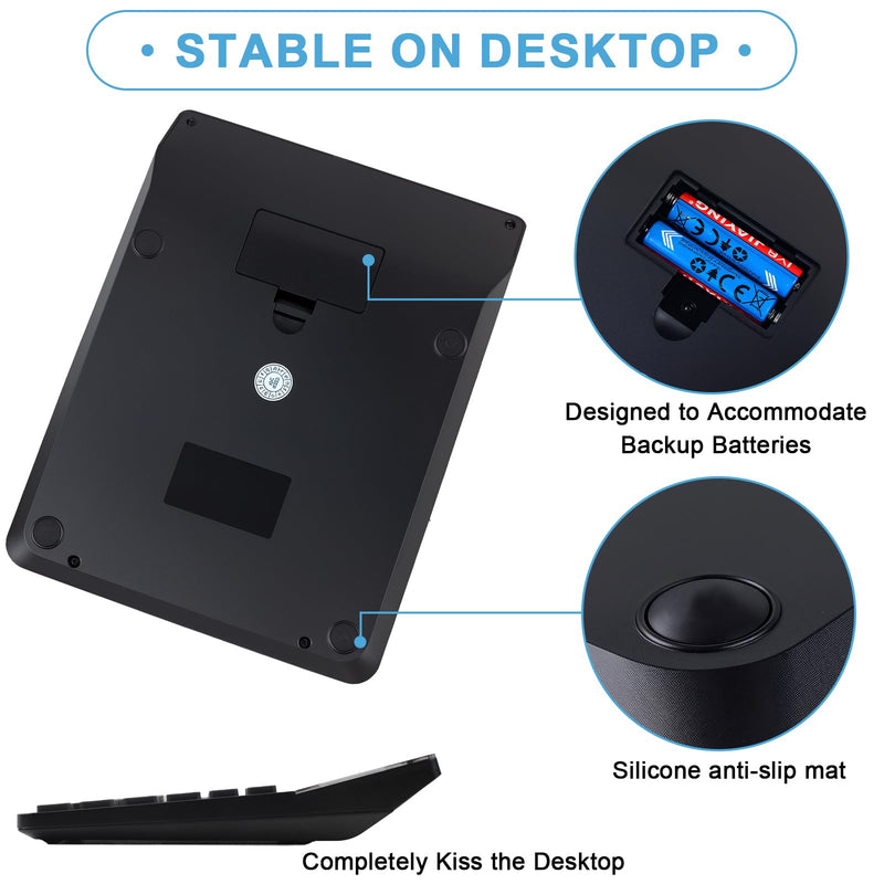 Desk Calculator, IPepul Basic Desktop Calculators Big Buttons and 2 Line Display, 4 Function Simple Calculator, Large Talking Calculators Office Supplies for Office Business School Students