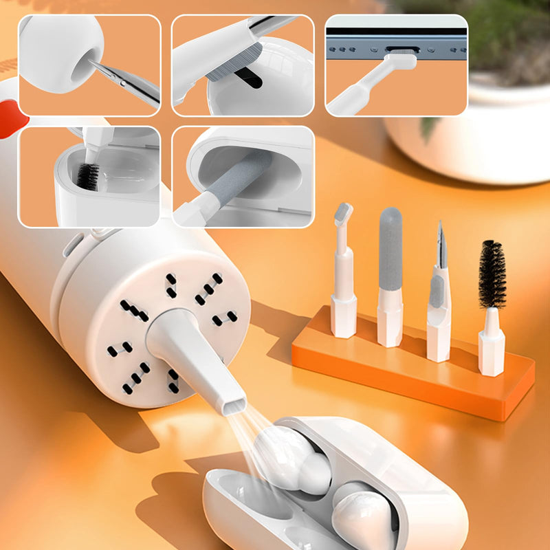 Keyboard Cleaning Kit Laptop Cleaner, 21-in-1 Computer Screen Cleaning Kit, Desktop Vacuum Cleaner, Cleaning Brush Tool for MacBook iPad, iPhone Pro, Earbuds, TV Camera Monitor Upgrade White