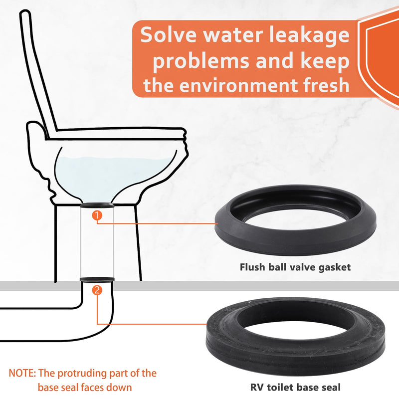 RV Toilet Seal Kit for Replacement Thetfords RV Toilet Parts- Ball Seal 34120 & Mounting Hardware Kit, Compatible with Aqua Magic Style Plus, Style II and Residence 2-in-1 Set