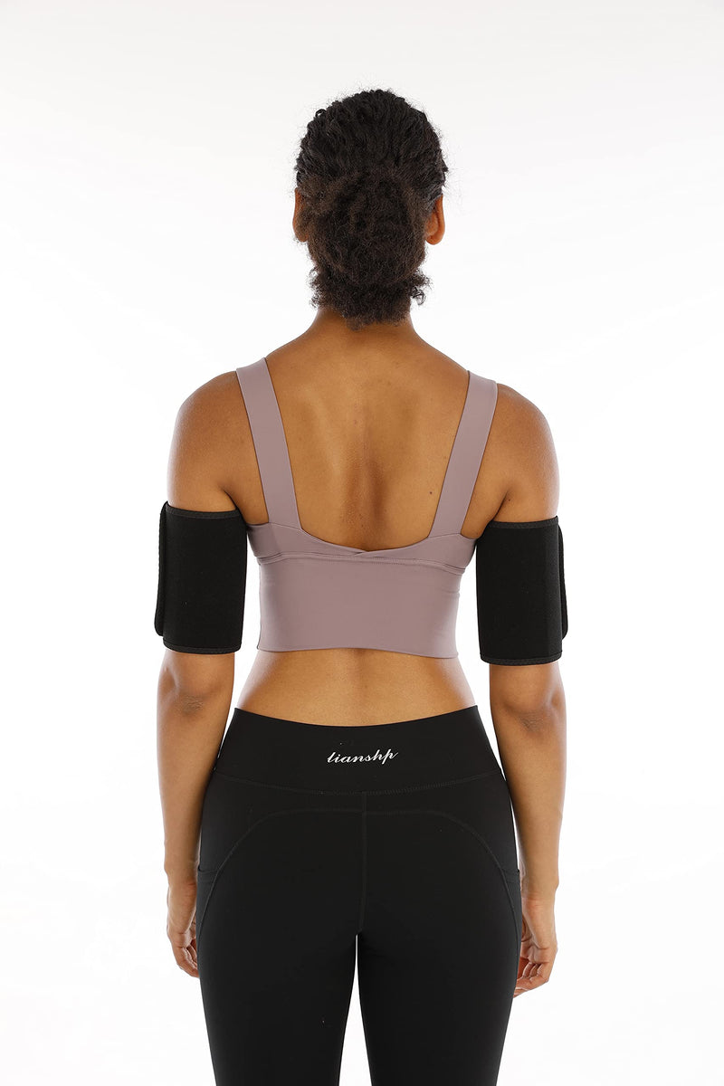Sauna Arm Trimmer Bands arm Sweat Bands for Women Weight Loss Arm Shaper Wraps for Workout arm Bands for Flabby arm Black