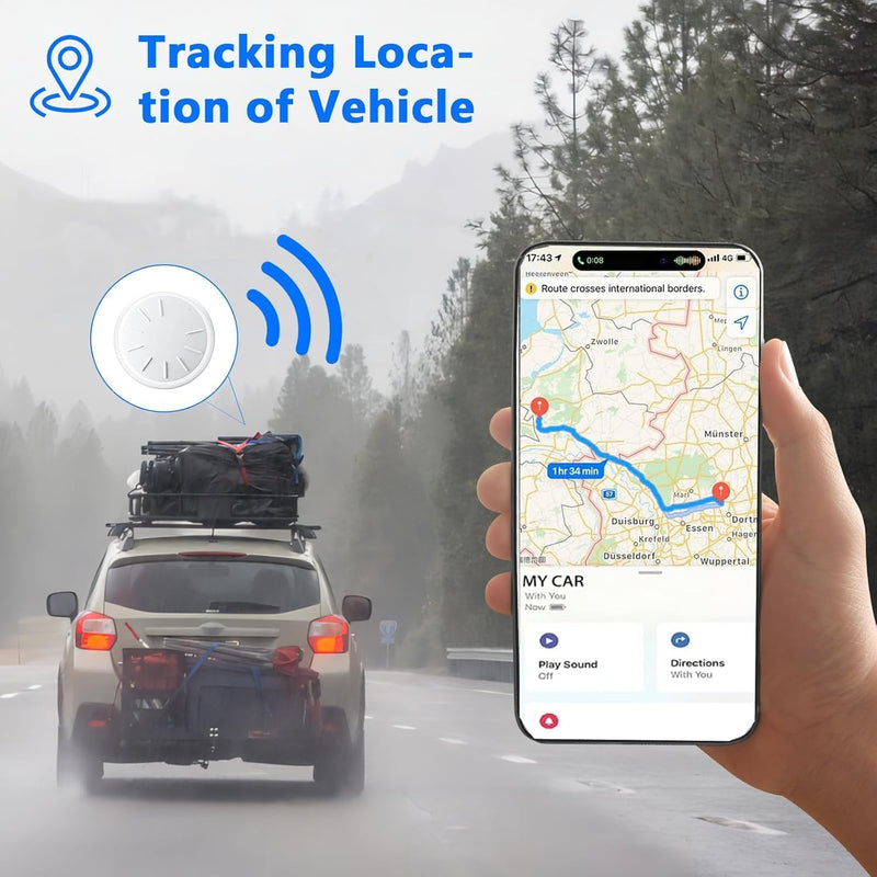 Car GPS Tracking Device for Vehicles,Cars etc,1PCS Real Time GPS Tracker for Vehicles Work with Find My (iOS Only),Mini Hidden Car Tracker with Magnetic Waterproof Case,No Monthly Fee(Black) Magnetic Car Tracker (Black, 1PCS)