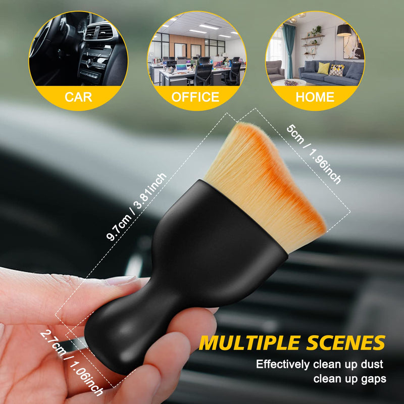 Ouzorp Car Interior Dust Brush, Car Detailing Brush, Soft Bristles Detailing Brush Dusting Tool for Automotive Dashboard, Air Conditioner Vents, Leather, Computer,Scratch Free yellow