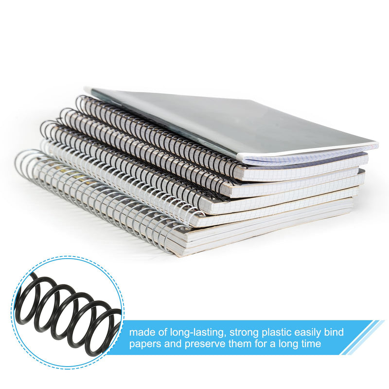 PATIKIL 16mm(5/8") Plastic Spiral Binding Coils, 50 Pcs Binding Spirals 140 Sheet Capacity 3:1 Pitch Binding Spirals for Binding Paper Sheets, Black 16mm(5/8")