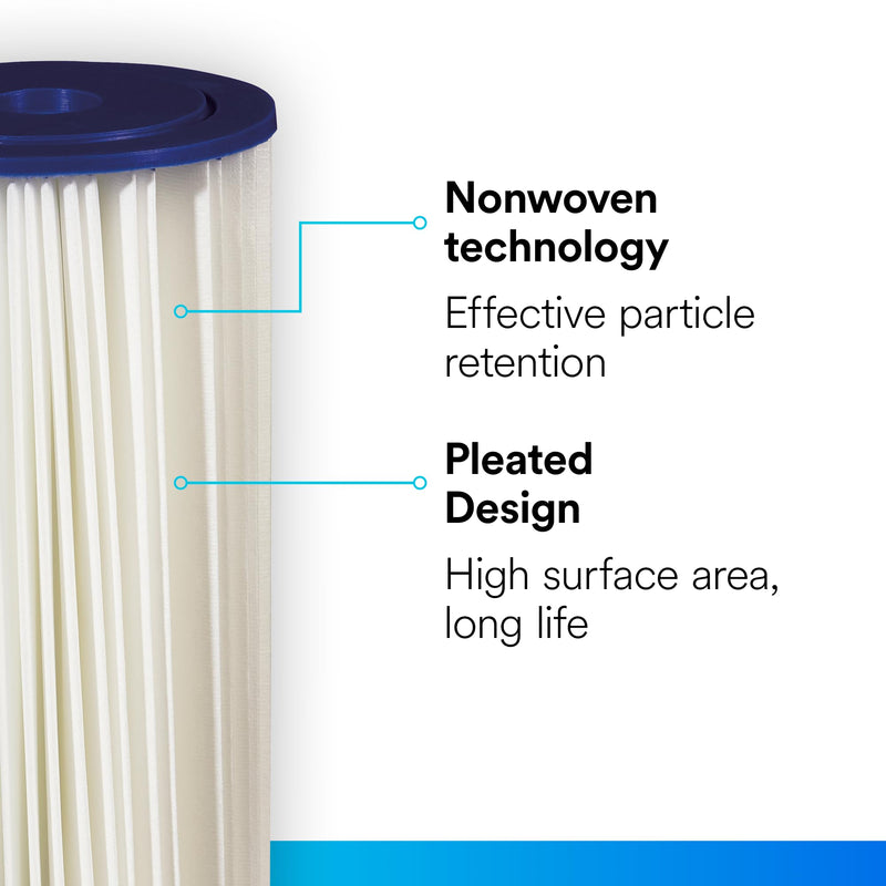 Filtrete Large Capacity Pleated Whole House Water Filter System 3WH-HDPL-F01 (Pack of 2) Replacement Filter (Pack of 2) 30 Microns