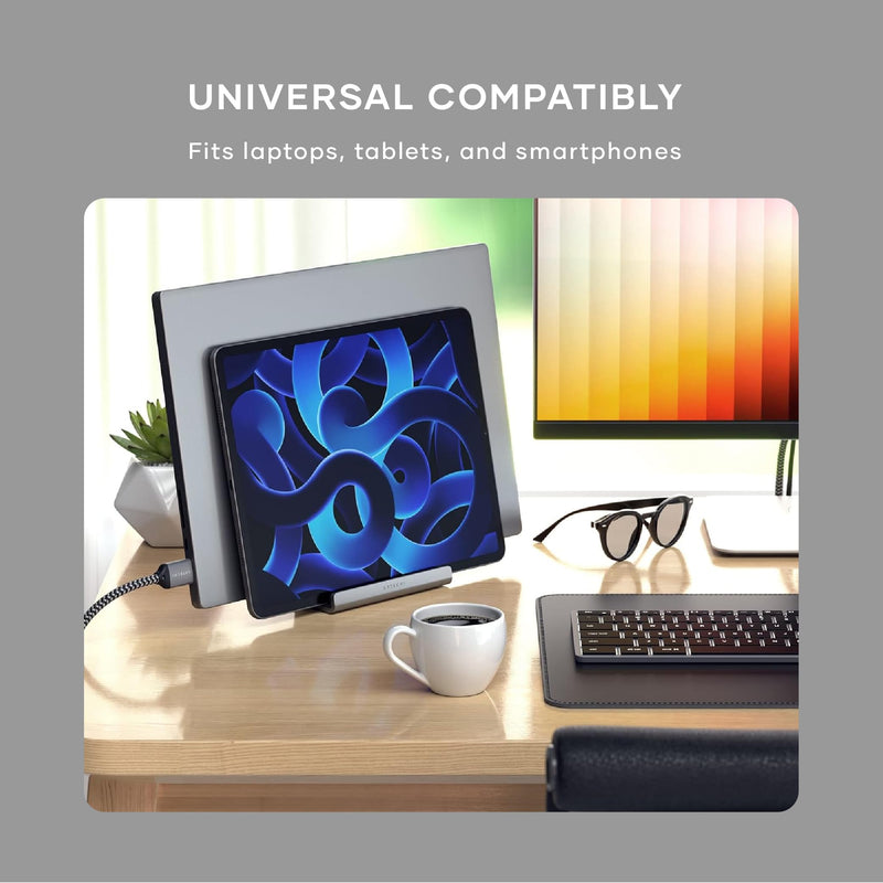 Satechi Dual Vertical Aluminum Stand, Universal Compatibility, for MacBook Air/Pro M4, iPad Air/Pro M4/M3, iPad mini, iPhone 17 and More