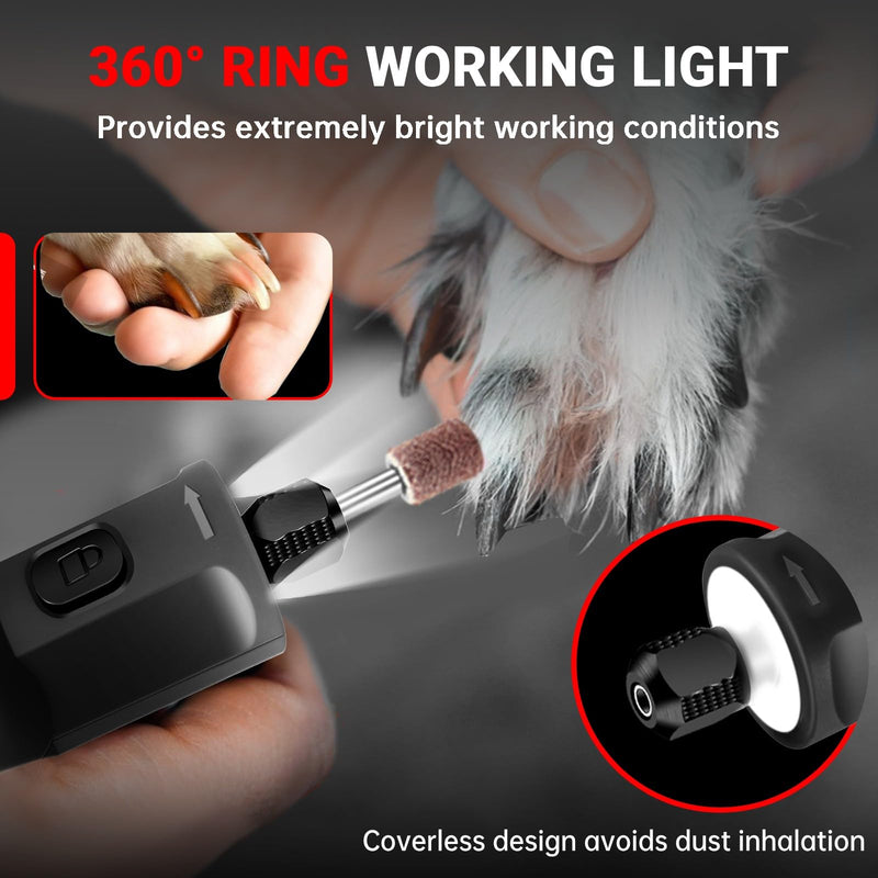 Rotary Tool - 3.7V Cordless Rotary Tool Kit LED Ring Work Light, 2.0Ah Battery 5 Speed 70 Accessories Power Rotary Tools 20000RPM,Mini Rotary Tool Cordless for Light DIY Projects/Precision Work