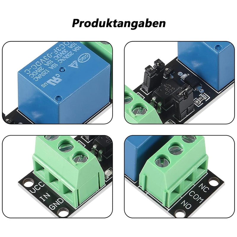 ARCELI Pack of 5 Optocoupler Module, 1 Channel 3V Relay Power Switch Board Opto Isolation High Level Trigger for IOT ESP8266 Development Board