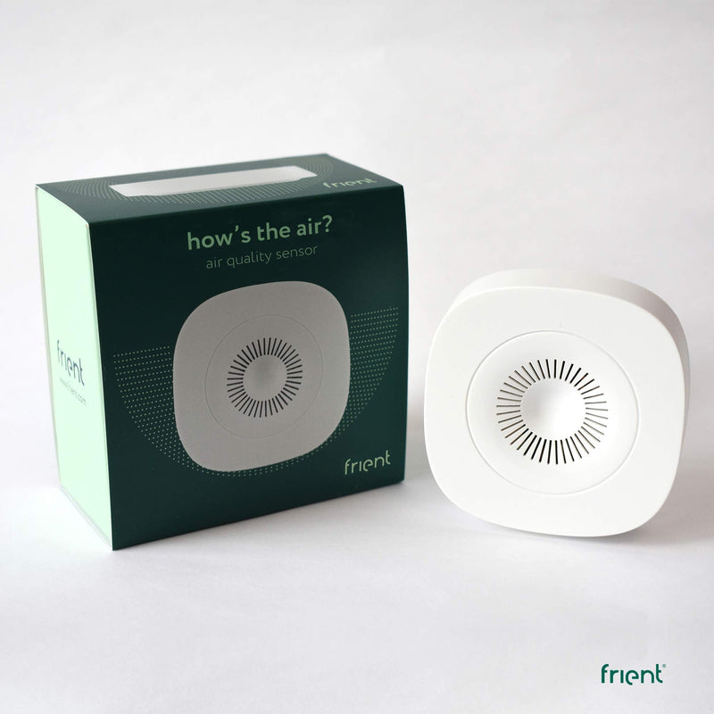 frient Air Quality Sensor | Air Quality Meter | Wireless VOC, humidity and temperature meter | battery operated | Zigbee | works with Homey and SmartThings