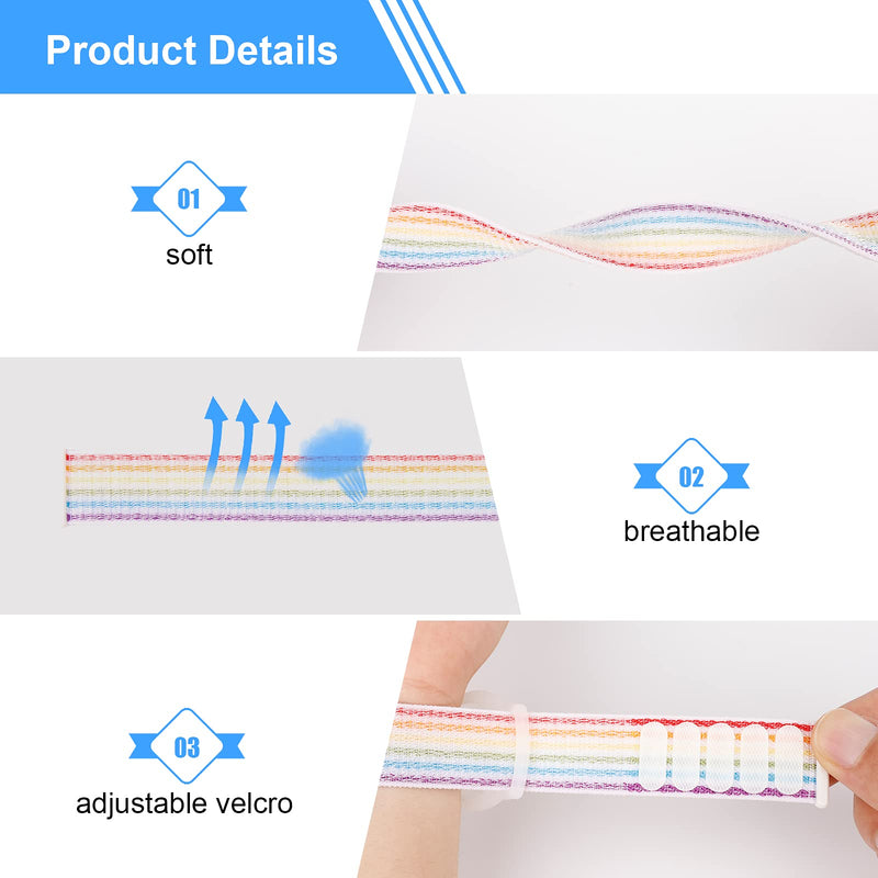 Kids Wristband Compatible with Apple AirTag, Protective Case for Air Tag GPS Tracker Holder with Nylon Bracelet, Adjustable Anti Lost Watch Band for Toddler Child Elder (Rainbow A) Rainbow A