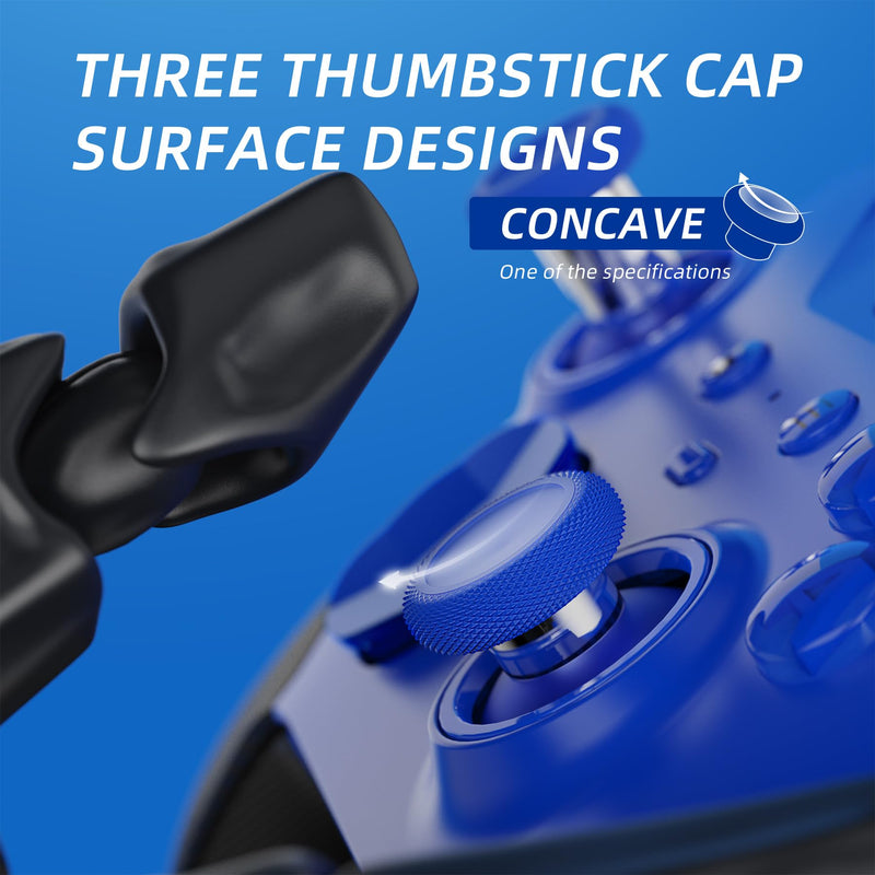 eXtremeRate 13 in 1 Component Pack Kit for Xbox Elite Series 2 Controller, 6 Metal Thumbsticks & Tool, 2 D-Pads, 4 Paddles for Xbox Elite Series 2 Core Controller - Blue & Metallic Silver