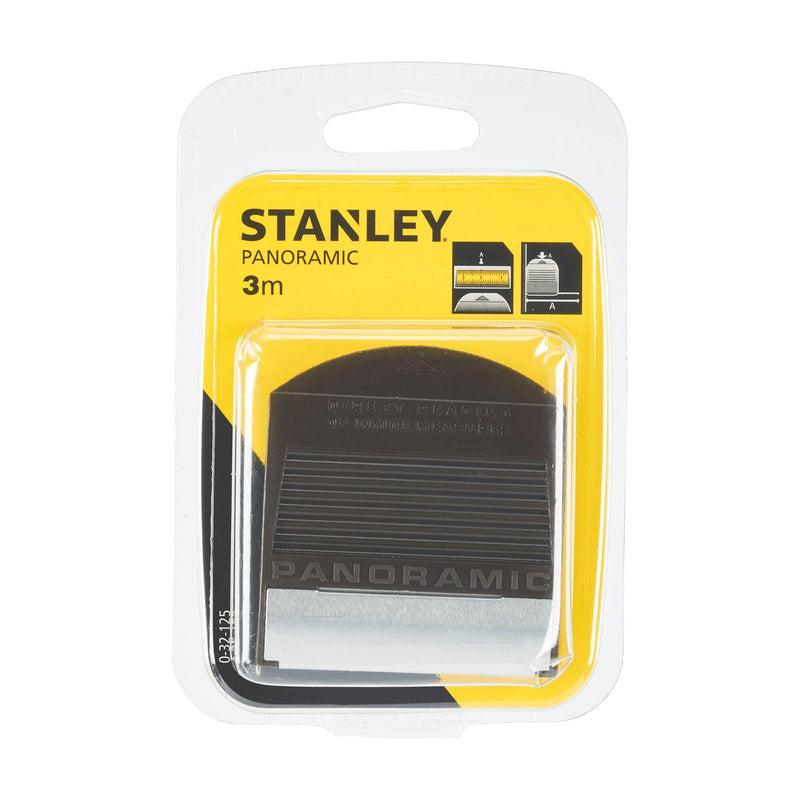 Stanley tape measure Panoramic (with viewing window, 3 m length, 12.7 mm measuring width, plastic housing, without lock) 1-32-125