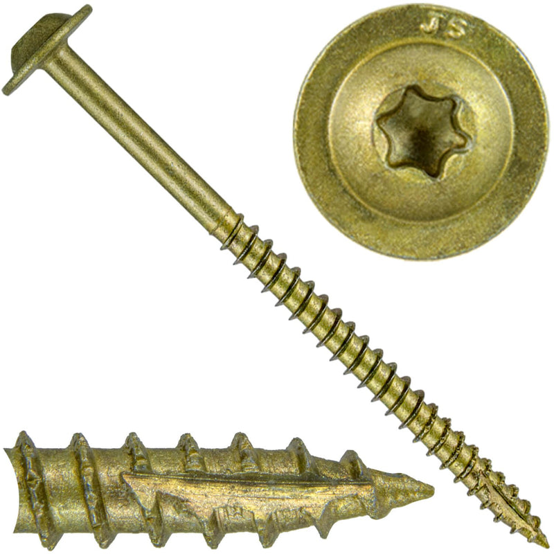 Jake Sales #10 x 3 Bronze Star Multipurpose Exterior Coated Modified Truss Head Cabinet Wood Screw Torx/Star Drive Head - (1 Pound - 62 Approx. Screw Count) #10 x 3" - 1 lb ~62 Screws