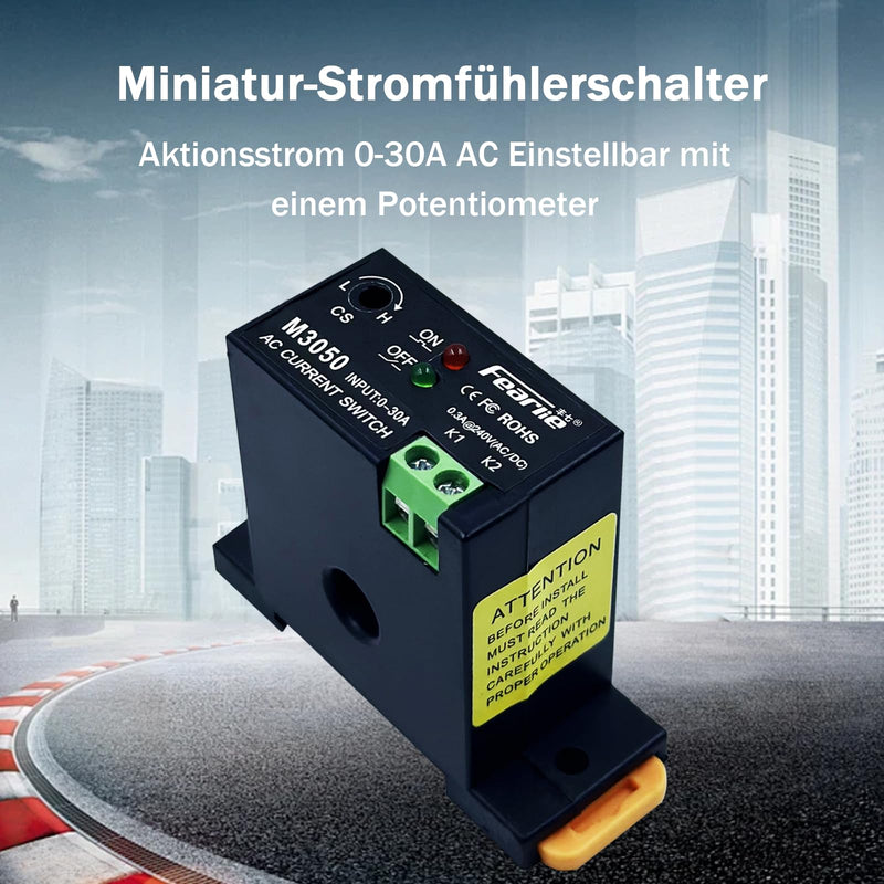 Miniature Current Switch AC Current Meter Switch 0-30A Normally Open Current Sensor Control Switch (M3050) M3050