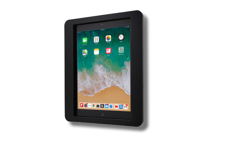 TABcare Anti-Theft Acrylic VESA Enclosure for Apple iPad 7/8/9 10.2" with Free Wall Mount Kit & 90-Degree Angle Charge Cable (iPad 7/8/9 10.2", Black) iPad 7/8/9 10.2"