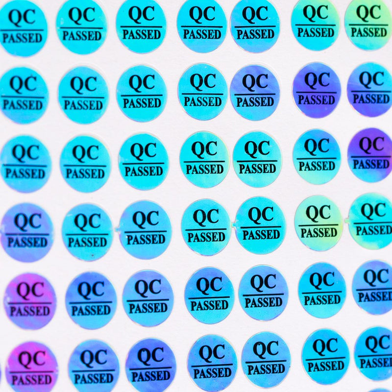 [Australia - AusPower] - 1000pcs/lot Round 10mm QC Sticker Lable Sticker adhensive QC Passed Laser Hologram Stickers 