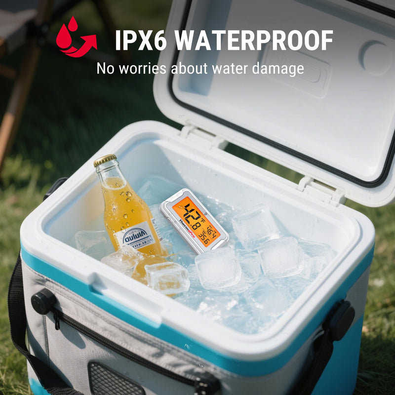 ThermoPro Refrigerator Thermometer with Large Backlit LCD Display, Waterproof Freezer Fridge Thermometer 2 Pack with Max/Min Record, Easy Battery Replacement, Magnetic & Stand Options for Room, Cooler 4