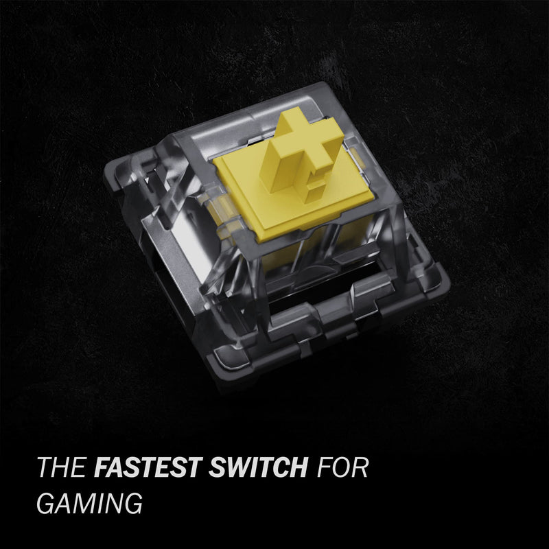 Gateron KS-15 Optical Switches for MX Mechanical Gaming Keyboard | 35g Force | Linear | Clear Top RGB Switches for Backlit Keyboard | (65 PCS, Yellow) 65 Pcs